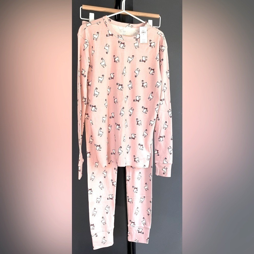 Gap Kid's "Llamas In Pajamas" Organic Cotton Long-Sleeve PJ Set NWT Girl's 14